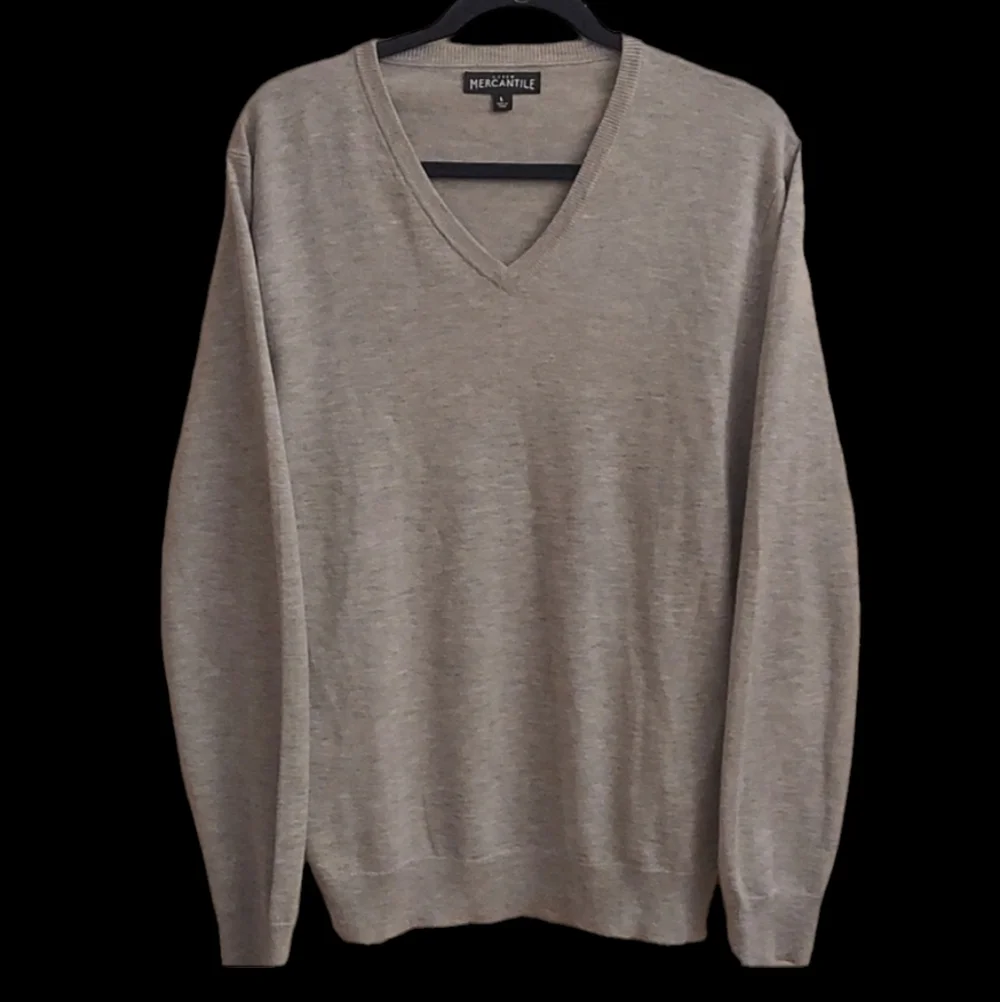 J.CREW MERCANTILE Men's Merino Wool V Neck Pullover Long Sleeve Sweater L